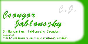 csongor jablonszky business card